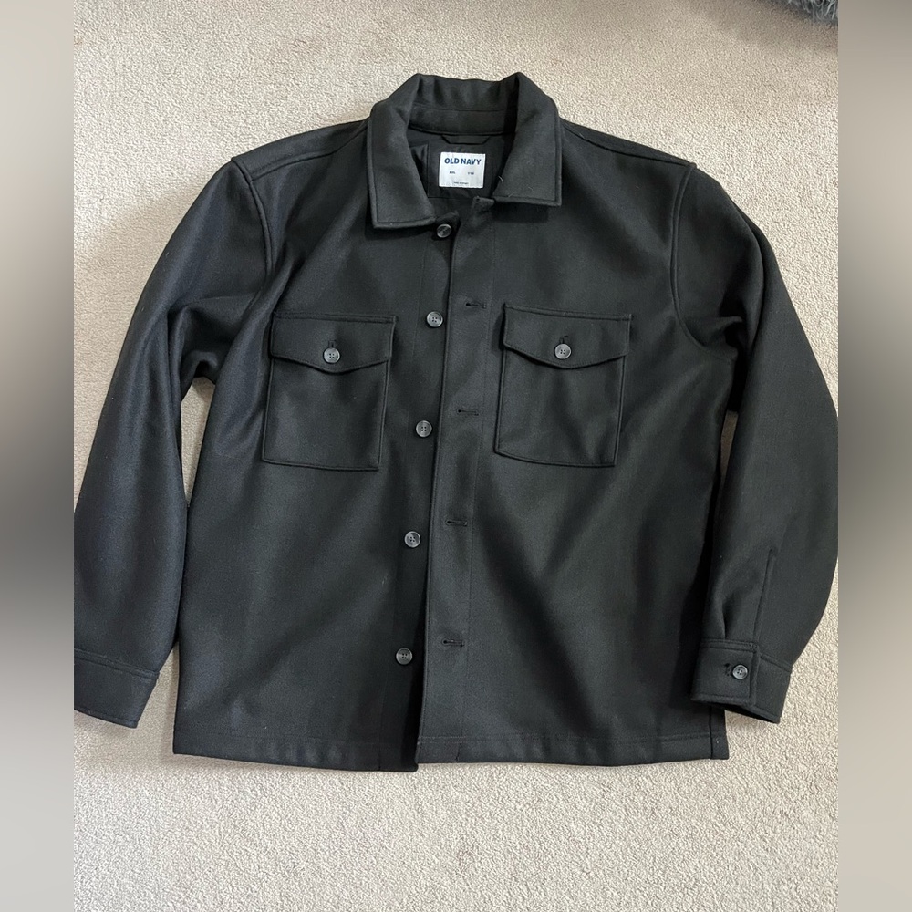 Old Navy Black Lightweight Shirt Jacket